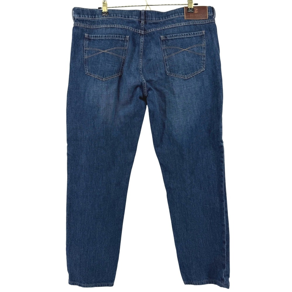 Brunello Cucinelli Mens Blue Straight Leg Denim Jeans Made in Italy 40x30 IT 58 - Picture 2 of 10
